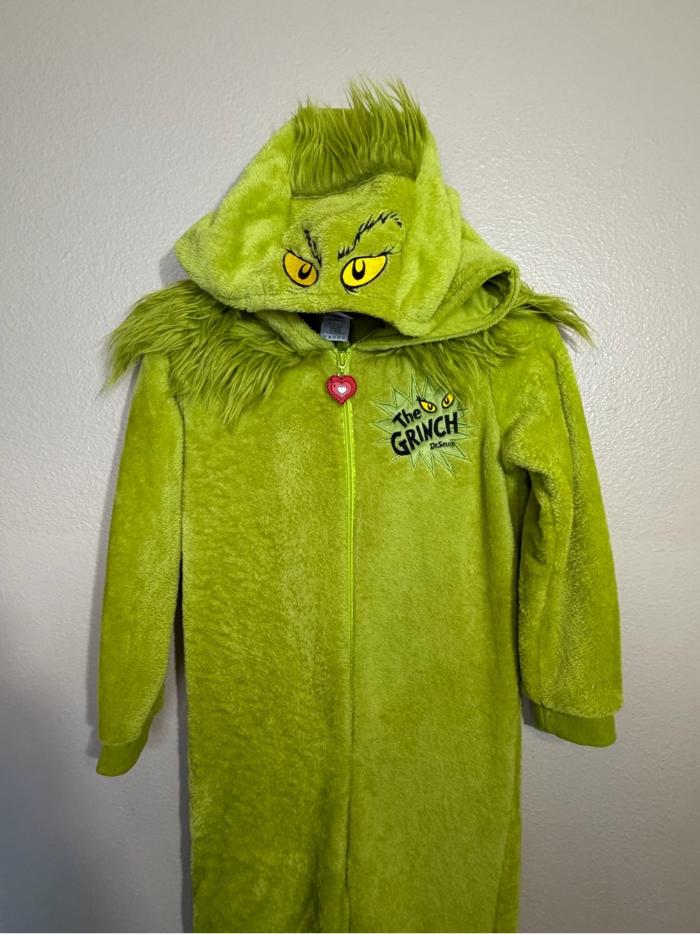 Grinch one-piece pajama suit